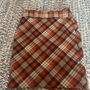 The Limited Plaid Pencil Skirt in Rust, Tan and Black